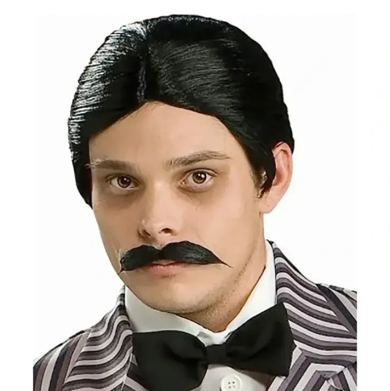 Shop All|Adams Family Gomez Wig & Moustache Set Adult Halloween Costume Accessory Black - cutbabycare.com | baby boutique & care hub