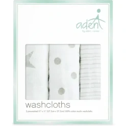 Bath Potty|Aden Dusty 3-Pack Aden Washcloths - cutbabycare.com | baby boutique & care hub