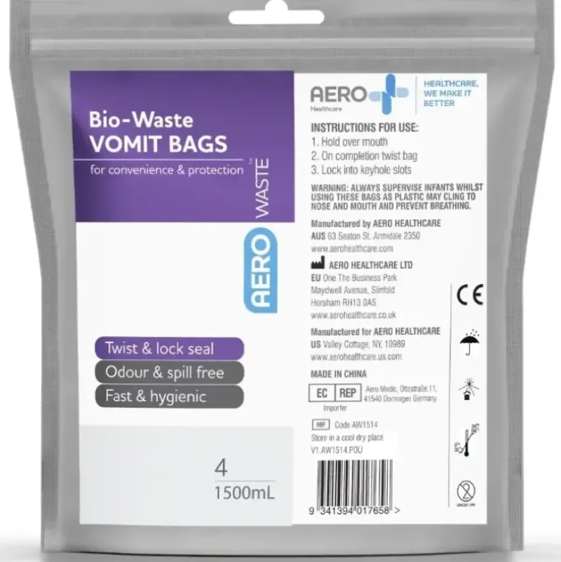 Shop All|Aero Vomit Bag+wipe 4 Pack - cutbabycare.com | baby boutique & care hub