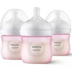 Shop All|Avent - 3Pk Natural Baby Bottle With Natural Response Nipple, Pink, 4Oz - cutbabycare.com | baby boutique & care hub