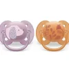 Shop All|Avent - Ultra Soft Pacifier Orange & Lavander 6/18M - cutbabycare.com | baby boutique & care hub