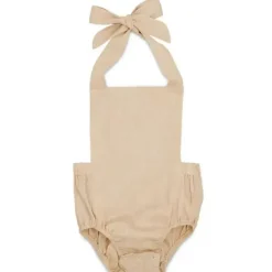 Shop All|Babe Basics - Linen Baby Romper, Oatmeal - cutbabycare.com | baby boutique & care hub