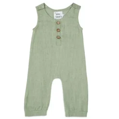 Shop All|Babe Basics - Linen Baby Romper, Sage - cutbabycare.com | baby boutique & care hub