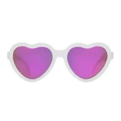 Shop All|Babiators - The Sweetheart Wicked White Heart Shaped W/ Polarized Pink Lens Mirror baby sunglasses - Ages 3-5 - cutbabycare.com | baby boutique & care hub