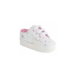 Shop All|Baby Deer - Baby Twill Sneaker Metallic Star, White - cutbabycare.com | baby boutique & care hub