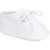 Shop All|Baby Deer - Trimfoot Crib Shoes Boy Broadcloth Oxford, White - cutbabycare.com | baby boutique & care hub