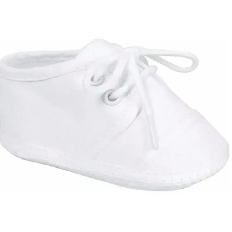 Shop All|Baby Deer - Trimfoot Crib Shoes Boy Broadcloth Oxford, White - cutbabycare.com | baby boutique & care hub