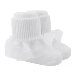 Shop All|Baby Deer Bootie Sock with Sheer Trim, White - cutbabycare.com | baby boutique & care hub