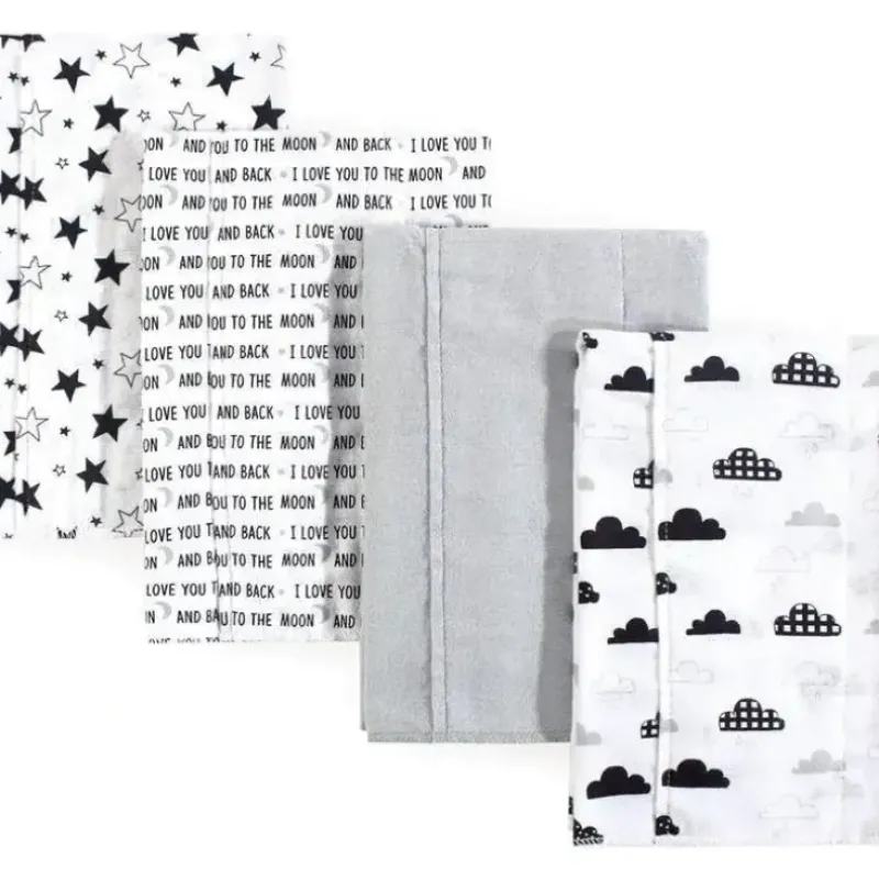 Shop All|Baby Vision - Hudson Baby Unisex Baby Cotton Flannel Burp Cloths, Moon and Back - cutbabycare.com | baby boutique & care hub