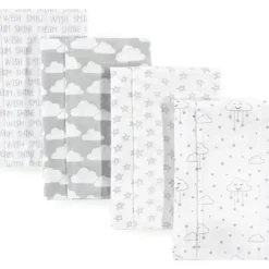 Shop All|Baby Vision - Hudson Baby Unisex Baby Cotton Flannel Burp Cloths, Gray Clouds - cutbabycare.com | baby boutique & care hub