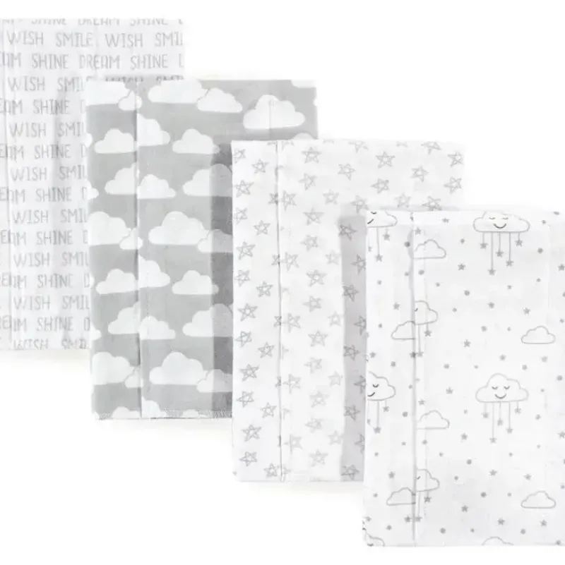 Shop All|Baby Vision - Hudson Baby Unisex Baby Cotton Flannel Burp Cloths, Gray Clouds - cutbabycare.com | baby boutique & care hub