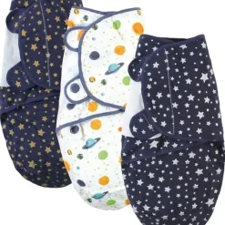 Shop All|Baby Vision - Hudson Baby Unisex Baby Quilted Cotton Swaddle Wrap 3pk, Metallic Stars, 0-3 Months - cutbabycare.com | baby boutique & care hub