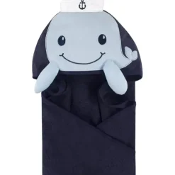 Bath Potty|Baby Vision - Little Treasure Unisex Baby Cotton Animal Face Hooded Towel, Sailor Whale - cutbabycare.com | baby boutique & care hub