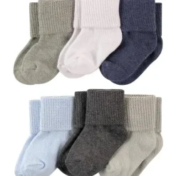 Shop All|Baby Vision - Luvable Friends Unisex Baby Newborn and Baby Socks Set, Blue/Grey, 0-6M, 6Pk - cutbabycare.com | baby boutique & care hub