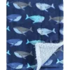 Stroller|Baby Vision - Luvable Friends Unisex Baby Plush Blanket with Sherpa Back, Whale - cutbabycare.com | baby boutique & care hub