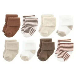 Shop All|Baby Vision - Terry Socks 8Pk, Neutral Brown - cutbabycare.com | baby boutique & care hub