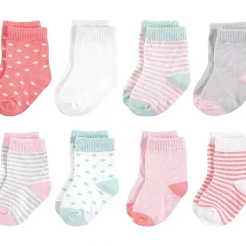Shop All|Baby Vision - Touched by Nature Unisex Baby Organic Cotton Socks, Coral Mint, 6-12M, 8Pk - cutbabycare.com | baby boutique & care hub