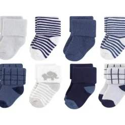Shop All|Baby Vision - Touched by Nature Unisex Baby Organic Cotton Socks, Blue Elephant, 6-12M, 8Pk - cutbabycare.com | baby boutique & care hub