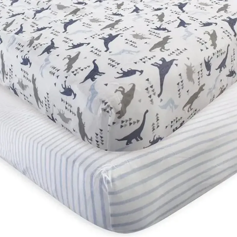 Shop All|Baby Vision - Unisex Baby Organic Cotton Crib Sheet, Dino - cutbabycare.com | baby boutique & care hub