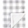 Stroller|Baby Vision Blanket with Sherpa Back, Gray Plaid - cutbabycare.com | baby boutique & care hub