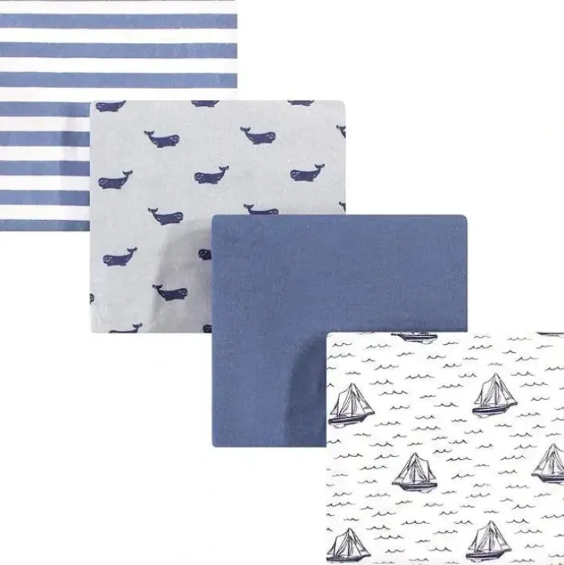 Shop All|Baby Vision Luvable Friends 4Pk Flannel Receiving Blanket 30X30, Sailboat - cutbabycare.com | baby boutique & care hub