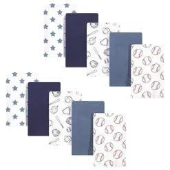 Shop All|Baby Vision 10Pk Flannel Burp Cloth, Baseball - cutbabycare.com | baby boutique & care hub