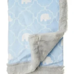 Stroller|Baby Vision Plush Blanket With Furry Binding, Elephant - cutbabycare.com | baby boutique & care hub