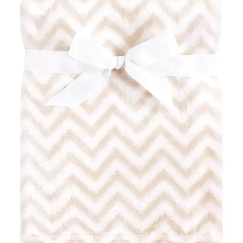Shop All|Baby Vision Silky Plush Blanket, Tan Chevron - cutbabycare.com | baby boutique & care hub