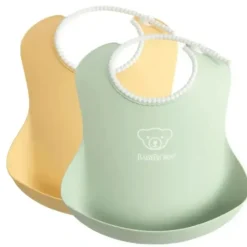 Shop All|Babybjorn - 2Pk Baby Bib Powder Yellow/Powder Green - cutbabycare.com | baby boutique & care hub