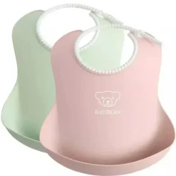 Shop All|Babybjorn - 2Pk Baby Bib Powder Green/ Powder Pink - cutbabycare.com | baby boutique & care hub
