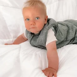 Health Safety|babystudio sleeping bag cotton no arms 2.5 TOG - charcoal/hugs equals love - cutbabycare.com | baby boutique & care hub