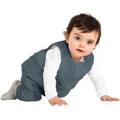 Health Safety|babystudio Warmies Cotton Sleeveless with legs 2.5 TOG - Charcoal/Hugs equal love - cutbabycare.com | baby boutique & care hub