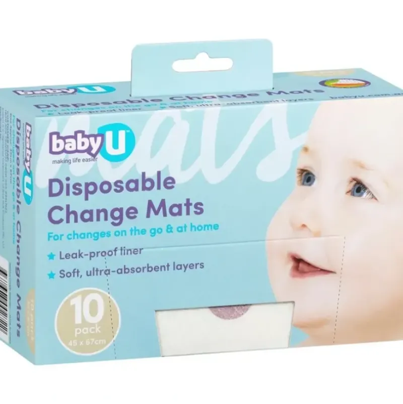 Shop All|BabyU Disposable Change Mats 10 Pack - cutbabycare.com | baby boutique & care hub