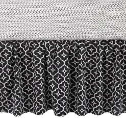 Shop All|Balboa Cotton Sateen Dust Ruffle, Black Lattice - cutbabycare.com | baby boutique & care hub