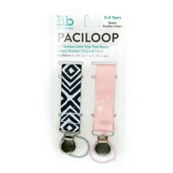 Shop All|Bazzle Baby Black & Light Pink Print Pacifier Clips Baby Girl - cutbabycare.com | baby boutique & care hub