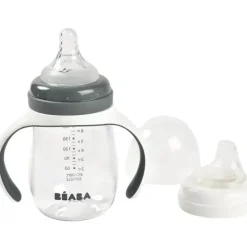Shop All|Beaba - 2-in-1 Bottle To Sippy Training Cup, Charcoal - cutbabycare.com | baby boutique & care hub