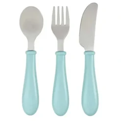 Shop All|Beaba - 3Pk All Grown Up Stainless Steel Cutlery, Rain - cutbabycare.com | baby boutique & care hub