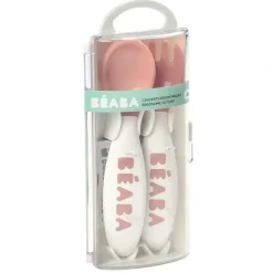 Shop All|Beaba - 2Pk Second Stage Ergonomic Cutlery, Rose - cutbabycare.com | baby boutique & care hub