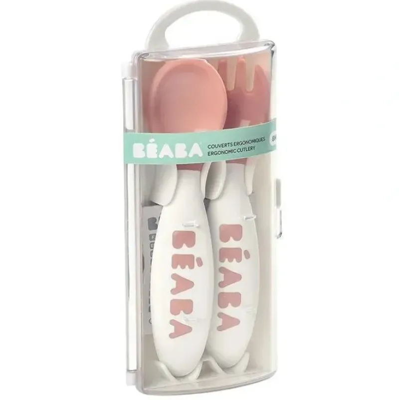 Shop All|Beaba - 2Pk Second Stage Ergonomic Cutlery, Rose - cutbabycare.com | baby boutique & care hub