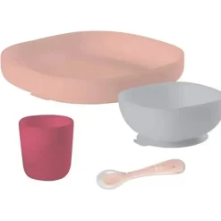 Shop All|Beaba - 4Pk Silicone Meal Set, Pink - cutbabycare.com | baby boutique & care hub