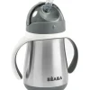 Shop All|Beaba - Stainless Steel Straw Sippy Cup, Charcoal - cutbabycare.com | baby boutique & care hub