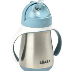 Shop All|Beaba - Stainless Steel Straw Sippy Cup with Handles, Rain - cutbabycare.com | baby boutique & care hub