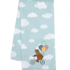 Stroller|Bedtime Originals - Up Up & Away Bear/Balloon/Cloud Soft Blue Fleece Baby Blanket - cutbabycare.com | baby boutique & care hub