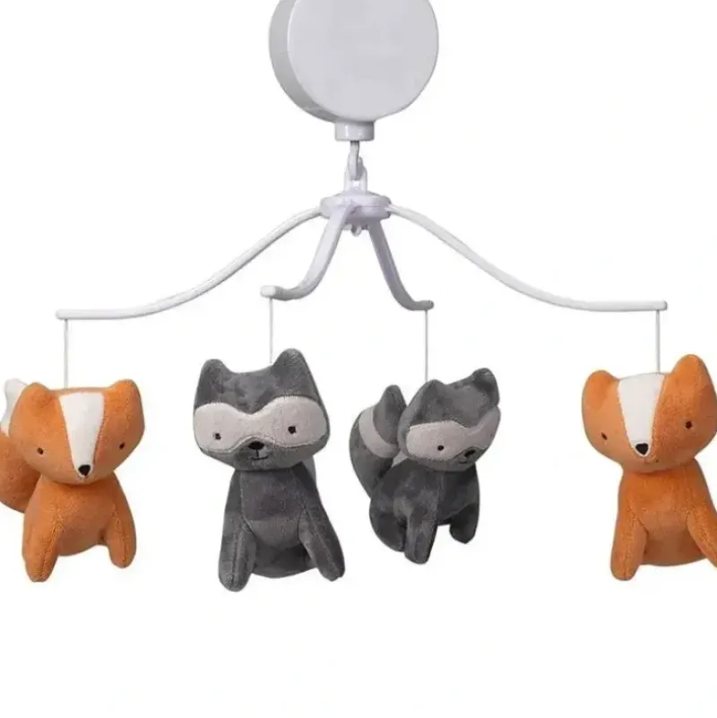 Shop All|Bedtime Originals Acorn Musical Baby Crib Mobile, Grey/Orange Animals - cutbabycare.com | baby boutique & care hub