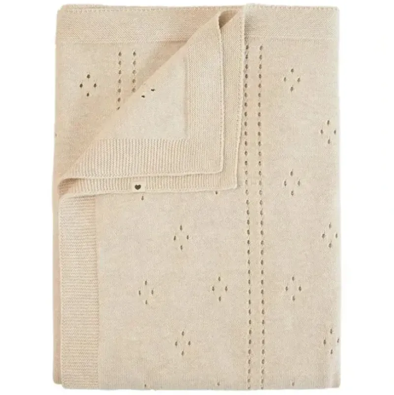 Stroller|Bibs - Knitted Blanket Pointelle, Ivory - cutbabycare.com | baby boutique & care hub