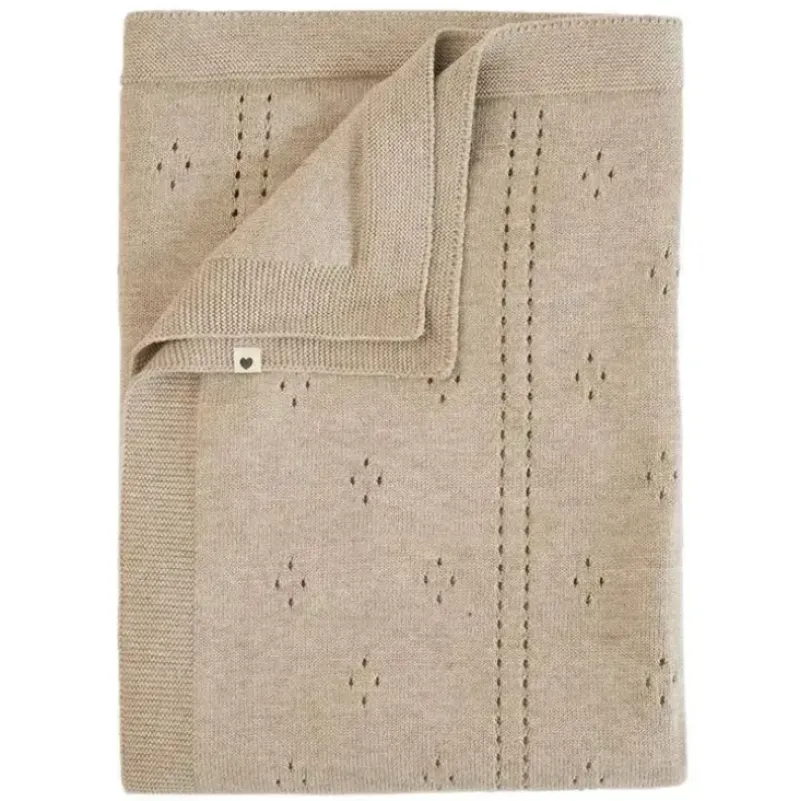 Stroller|Bibs - Knitted Blanket Pointelle, Vanilla - cutbabycare.com | baby boutique & care hub