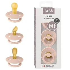 Health Safety|Bibs - Pacifiers 0-6 Months, 3-Pack Soothers, BPA-Free Symmetrical Nipple, Blush - cutbabycare.com | baby boutique & care hub