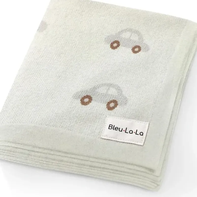 Stroller|Bleu La La - 100% Luxury Cotton Receiving Swaddle Baby Blanket, Cars Cream - cutbabycare.com | baby boutique & care hub