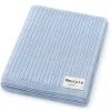Car Seats|Bleu La La - 100% Luxury Organic Cotton Ribbed Baby Swaddle Blanket, Sky Blue - cutbabycare.com | baby boutique & care hub