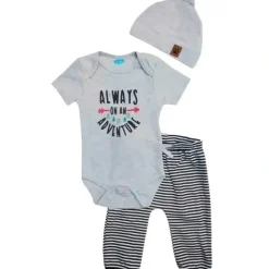 Shop All|Bon Bebe 3 Piece Gray Bodysuit Set - cutbabycare.com | baby boutique & care hub